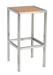 Stainless Steel Frame Fixed Outdoor Bar Stool